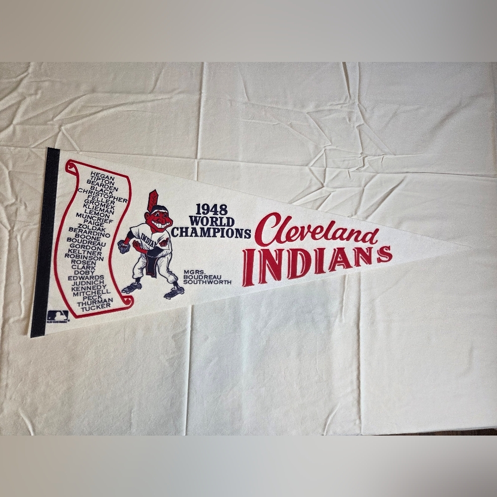Rare Cleveland Indians 1948 World Champions Flag